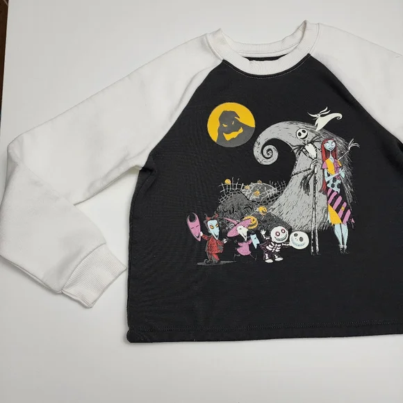Unisex Boys Girls Disney Nightmare Before Christmas Fleece Sweatshirt Size M 7-8